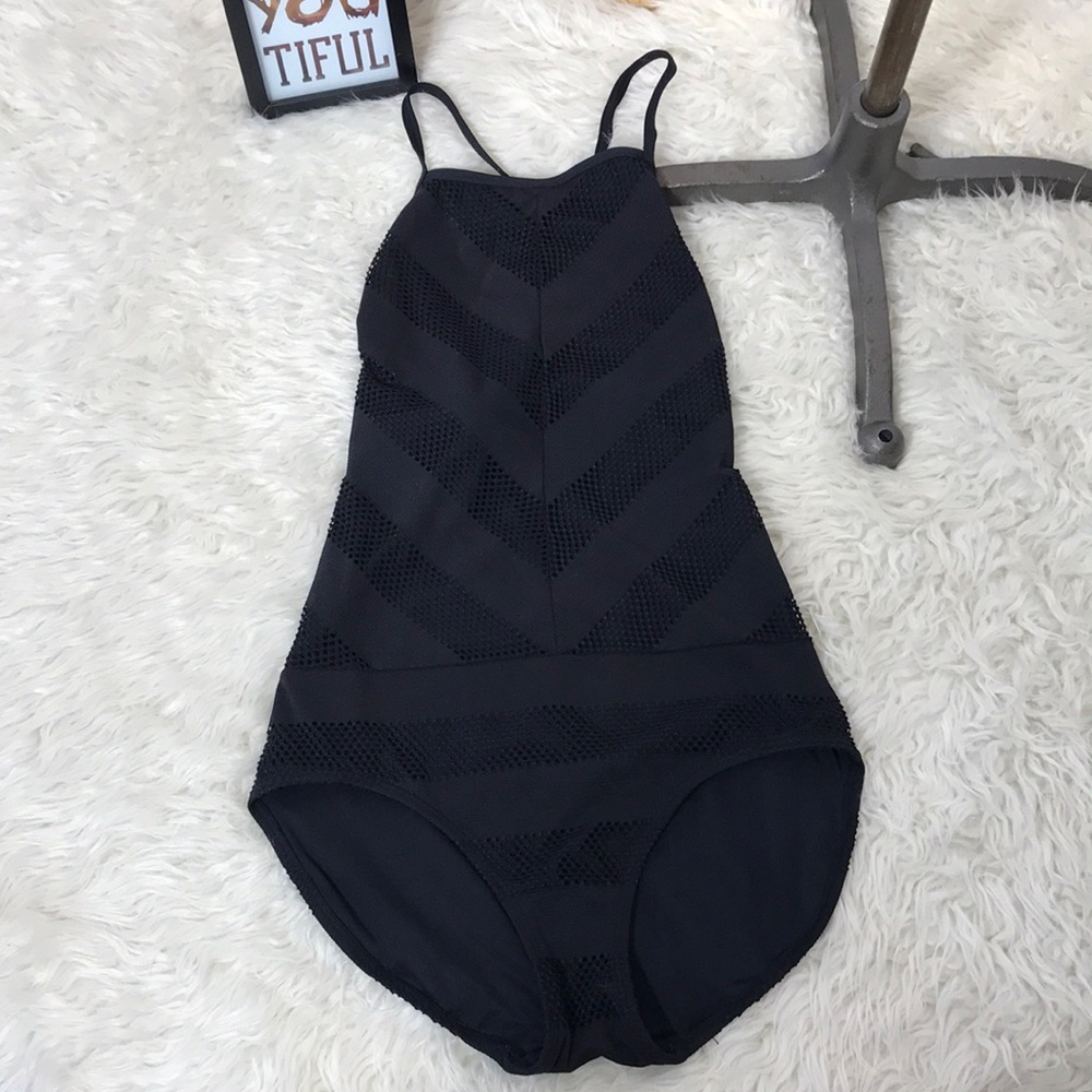 Black Calvin Klein one piece bathing suit